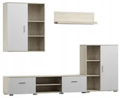 Zestawy mebli dla dzieci - Meblościanka Dedal biały-sonoma rtv komoda półka Per - miniaturka - grafika 1