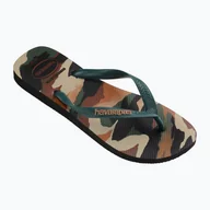 Klapki i japonki męskie - Japonki męskie Havaianas Top Camu black / pantanal green - miniaturka - grafika 1
