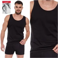 Koszulki męskie - Koszulka męska podkoszulek na ramiączkach CORNETTE Authentic 213 czarny S - miniaturka - grafika 1