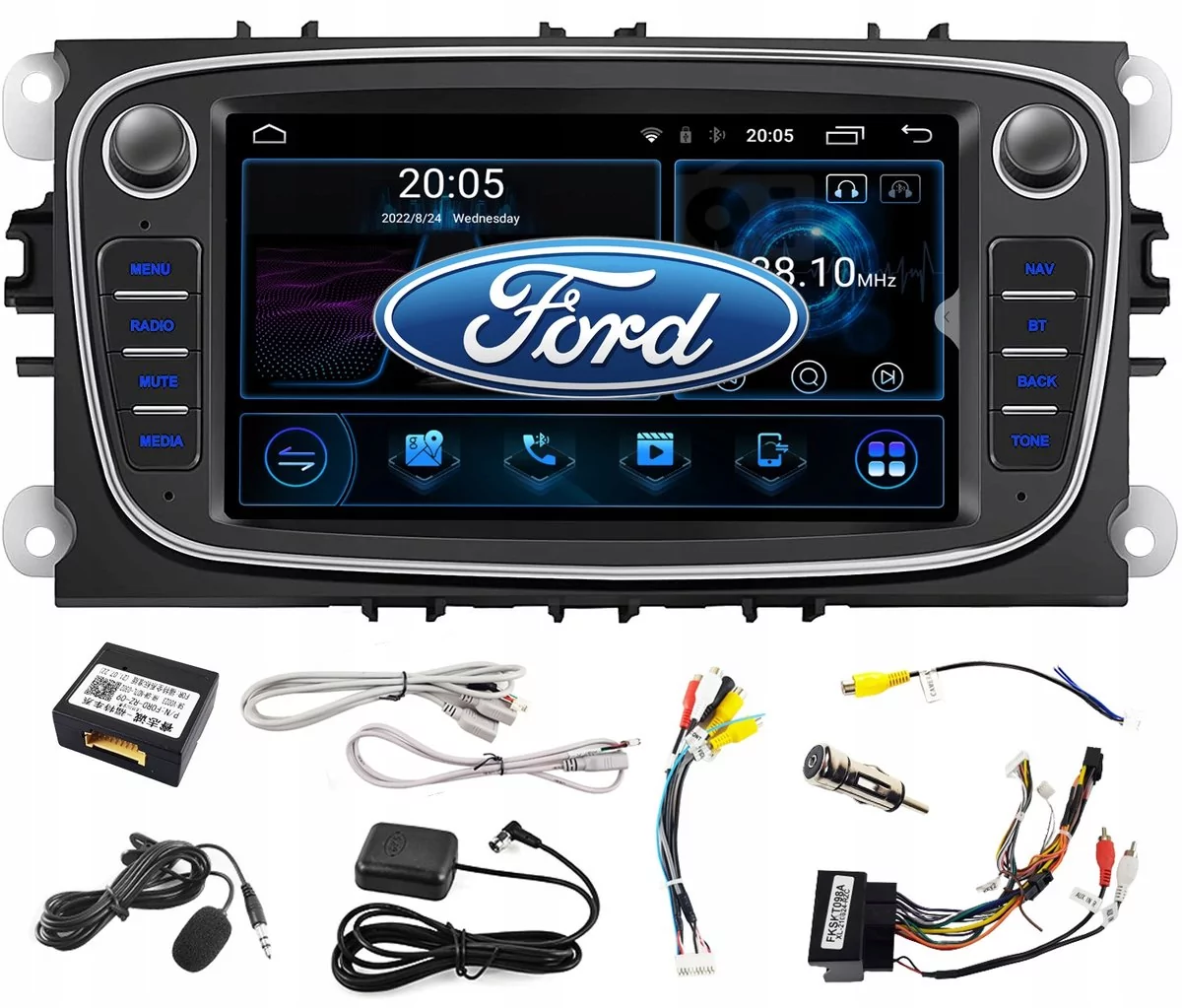 Radio samochodowe 7" Android CANBUS do Ford MONDEO FOCUS | czarny