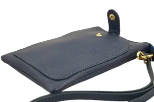 Torebka skórzana / etui na telefon - Granatowe jasne - Etui i futerały do telefonów - miniaturka - grafika 7