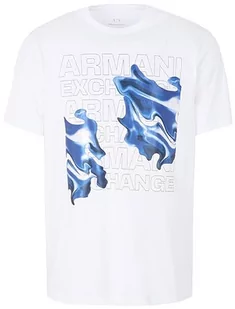 Armani Exchange Męski T-Shirt Regular Fit Large Logo Graphic Tee, biały, S - Koszulki męskie - miniaturka - grafika 1