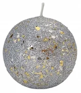 Świece - ŚWIECA ozdobna GLAMOUR 8CM SREBRNA ZŁOTE DROBINKI BROKATOWA ARTMAN KULA - miniaturka - grafika 1