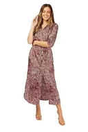 Sukienki - Little Mistress Damska sukienka z czarnym i czerwonym nadrukiem Midaxi, rozmiar 16 UK, wielokolorowa - miniaturka - grafika 1