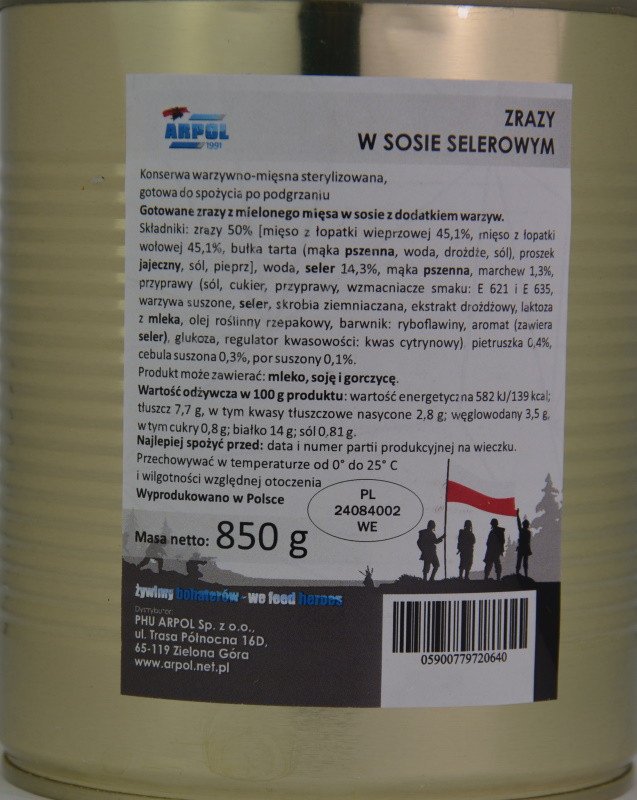 Wojskowe Zrazy w sosie selerowym 850 g