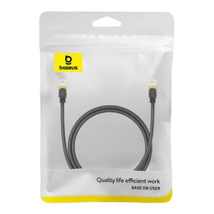 Kabel sieciowy kat. 8 Baseus Ethernet RJ45, 40Gbps, 1m (czarny) - Kable miedziane - miniaturka - grafika 7