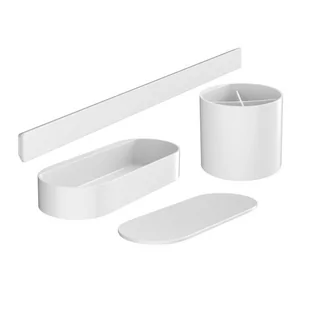 Hansgrohe WallStoris Zestaw Koszyk prysznicowy + przykrywka + kubek + panel ścienny 50 cm biały mat 27968700 - odbiór osobisty: Kraków, Warszawa - Półki łazienkowe - miniaturka - grafika 1