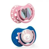 Pozostałe kosmetyki - Canpol babies Lovi Follow the Rabbit smoczek dynamiczny do uspokajania dla dzieci 0-3 kolor niebieski i różowy 22/858 2 sztuki 1125952 - miniaturka - grafika 1