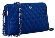 Torebki damskie - Torebka damska skórzana Rovicky pikowana listonoszka kopertówka crossbody, niebieski - miniaturka - grafika 1