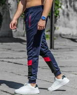 Spodnie męskie - Spodnie męskie joggery granatowe Recea - miniaturka - grafika 1