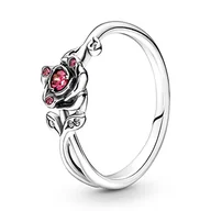 Moda i Uroda OUTLET - Pandora Disney, Piękna i Bestia, Pierścionek z różą 190017C01-48 - miniaturka - grafika 1