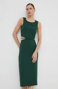 Patrizia Pepe sukienka kolor zielony midi prosta - Sukienki - miniaturka - grafika 1