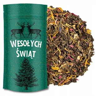 Herbata zielona świąteczna GWIAZDKOWE ZŁOTO na prezent zimowa z imbirem 50g - Herbata - miniaturka - grafika 1