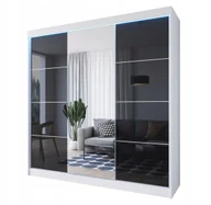 Szafy - Szafa Laco 180 Cm Przesuwna Biała, Sonoma, Wenge, Szkło Białe, Czarne, Grafit, Opcja Oświetlenia Led - miniaturka - grafika 1