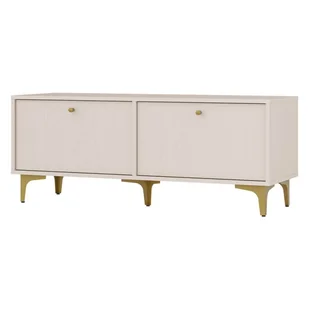 Szafka RTV TOKYO 1 2K Typ 302 Beż piaskowy Złote nogi - Szafki RTV - miniaturka - grafika 1