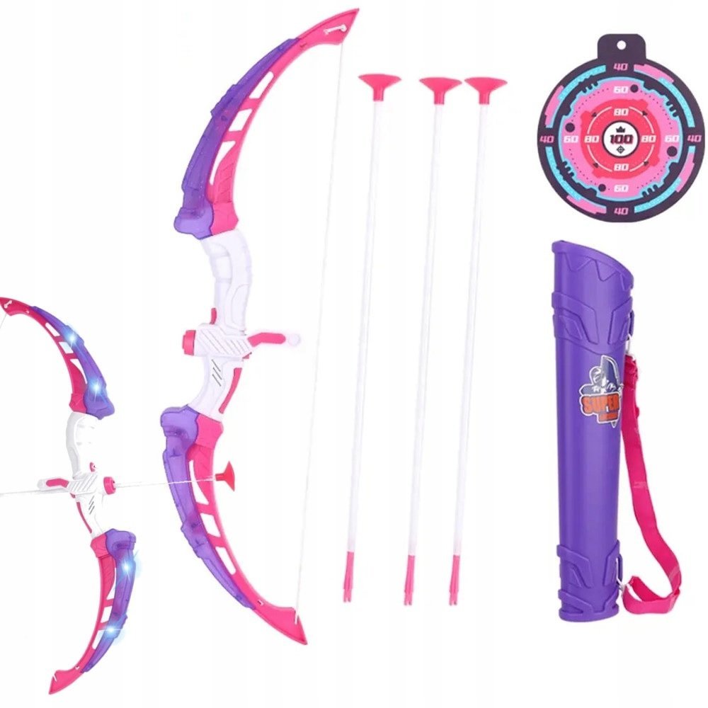Świecący ŁUK LED dla dzieci z tarczą strzałami kołczanem Światła 777-717