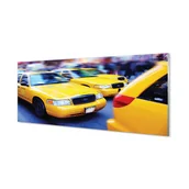 Tablice i flipcharty - Szklany panel kuchenny Żółta taxi miasto 125x50 cm - miniaturka - grafika 1