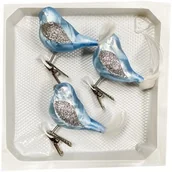 Bombki - Bombka szklana PTASZEK 12 cm 3 szt - miniaturka - grafika 1