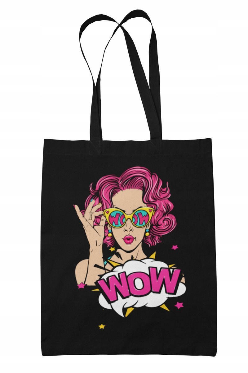 Torba Shopper-materiałowa-na ramie-pop art-komiks