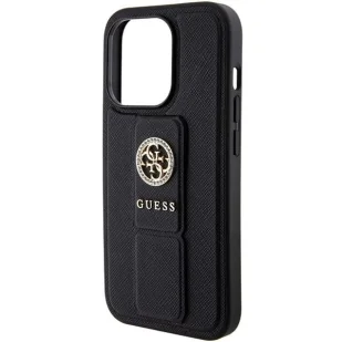 Etui Guess Grip Stand 4G Saffiano Strass na iPhone 15 Pro Max - czarne - Etui i futerały do telefonów - miniaturka - grafika 5