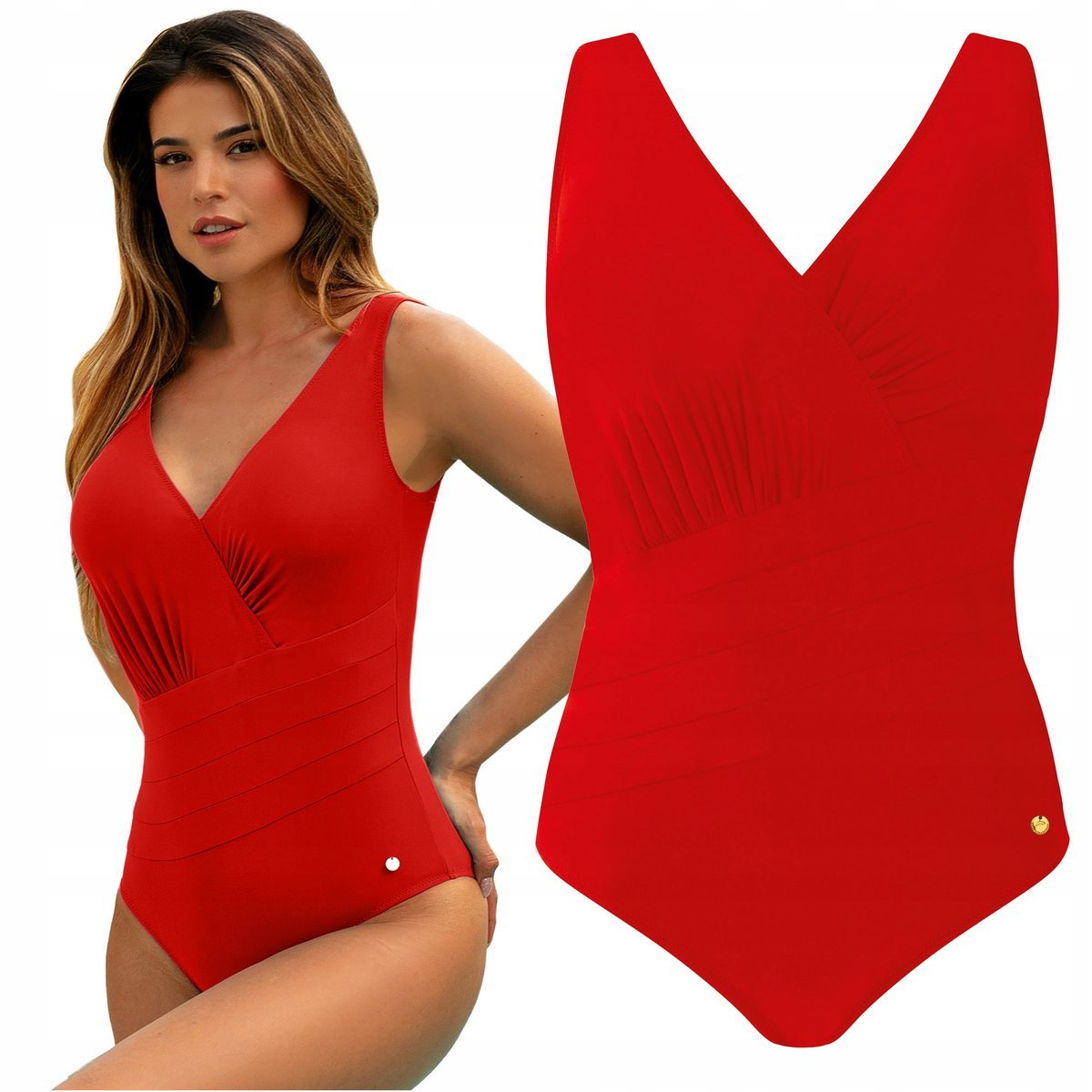 Strój kąpielowy jednoczęściowy damski SELF 1169 Amalfi 2 czerwony 40E 75E