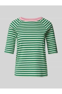 T-shirt o kroju regular fit z czystej bawełny ze wzorem w paski - Tom Tailor Denim - Koszulki i topy damskie - miniaturka - grafika 1