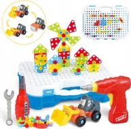 Klocki - Zestaw konstrukcyjny demontowany zabawka pojazd wiertarka 325 elementów - miniaturka - grafika 1