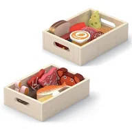 Zabawki AGD - VIGA Toys Drewniany Zestaw Artykułów Spożywczych w Skrzynkach Śniadanie Ryby Mięso Nabiał - miniaturka - grafika 1