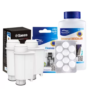 Zestaw PHILIPS SAECO INTENZA+ - Filtr CA6702 3 szt, UniDec 250 ml, Aqualogis Cleaneo 10szt - Akcesoria i części do ekspresów do kawy - miniaturka - grafika 1