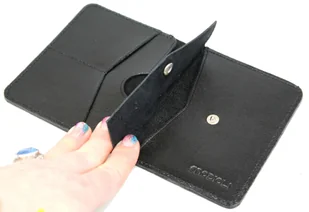 Etui Na Karty Dokumenty PolskaGalanteria Duże CZARNY Skóra Naturalna Pionowe z Miejscem Na Bilon MOTYW STATEK 12 x 9 [cm] - Etui na dokumenty i karty - miniaturka - grafika 6