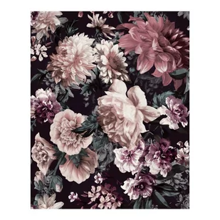 tapeta 174601 pudrowe kwiaty liście na czarnym tle - Tapety - miniaturka - grafika 1