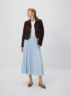 Reserved - Plisowana spódnica midi - jasnoniebieski - Spódnice - miniaturka - grafika 1
