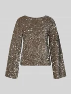 Bluzki damskie - Bluzka o kroju regular fit z długim rękawem i cekinami model ‘KAM’ - miniaturka - grafika 1
