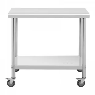 Stół ze stali nierdzewnej na kółkach - 70 x 100 cm - 155 kg ROYAL CATERING 10012803 RCAT-100/70-W - Meble gastronomiczne - miniaturka - grafika 3