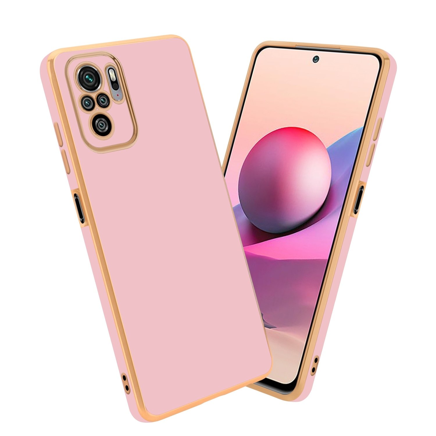 Etui ochronne Cadorabo do Xiaomi RedMi NOTE 10 4G / RedMi NOTE 10S w kolorze różowym etui na telefon komórkowy silikonowe etui ochronne na aparat TPU