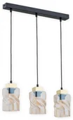 Lampy sufitowe - Lemir Meru listwa 3 pł. / czarny matowy + złoty + bursztyn O2963 W3 CZA + ZL O2963 W3 CZA + ZL - miniaturka - grafika 1