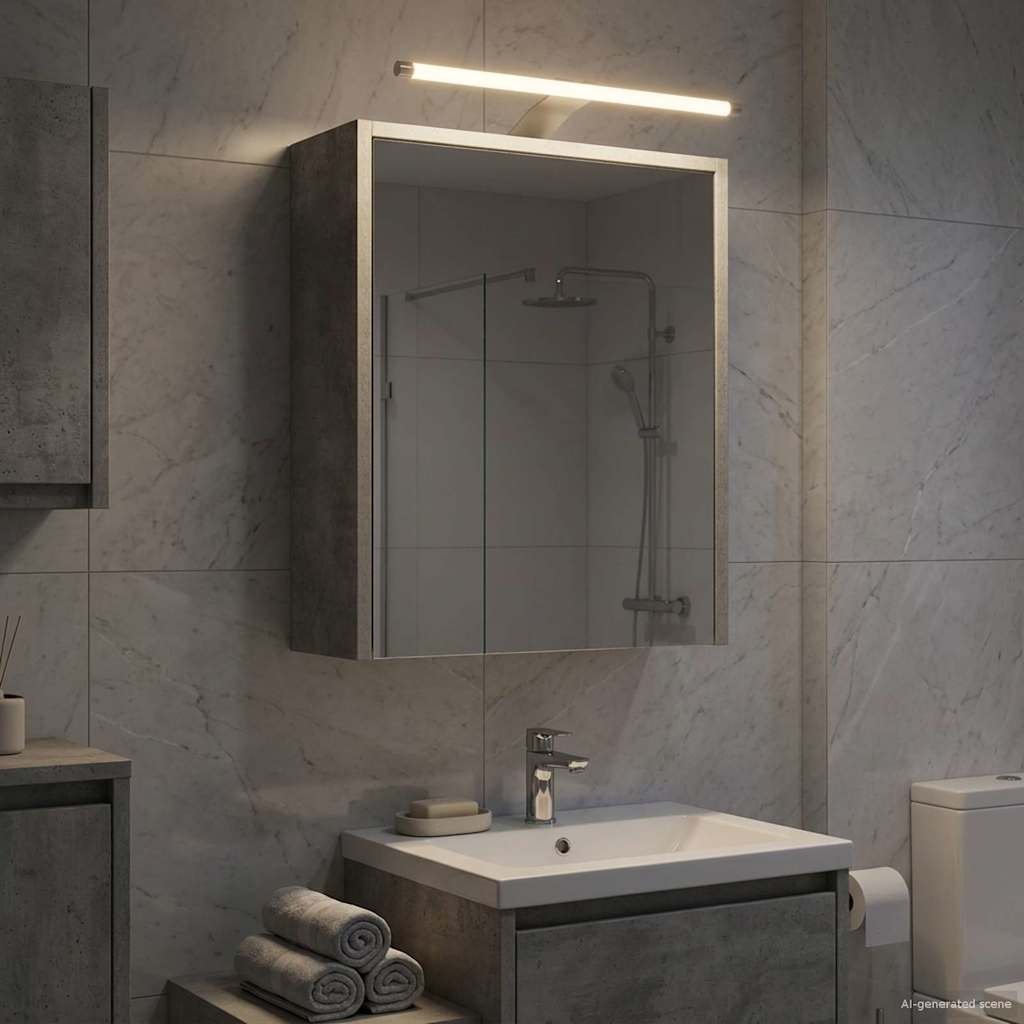 vidaXL vidaXL Szafka z lustrem do łazienki Betonowy szary 43 x 16 x 62.5 cm