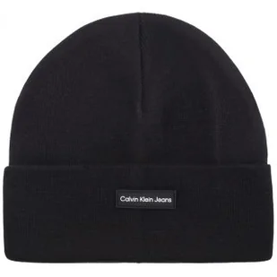 Czapka Inst Patch Beanie Black K50K512142 BEH (CK538-a) Calvin Klein - Czapki damskie - miniaturka - grafika 1