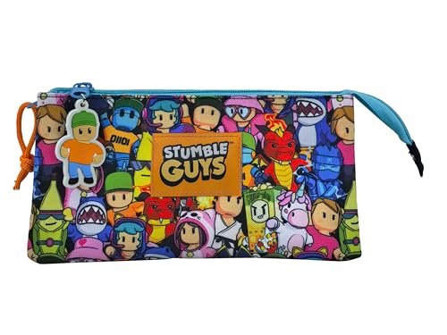 CyP Brands - Stumble Guys, potrójne etui, piórnik, 5 przegródek, przybory szkolne, piórnik kolorowy, oficjalny produkt, Biały, M