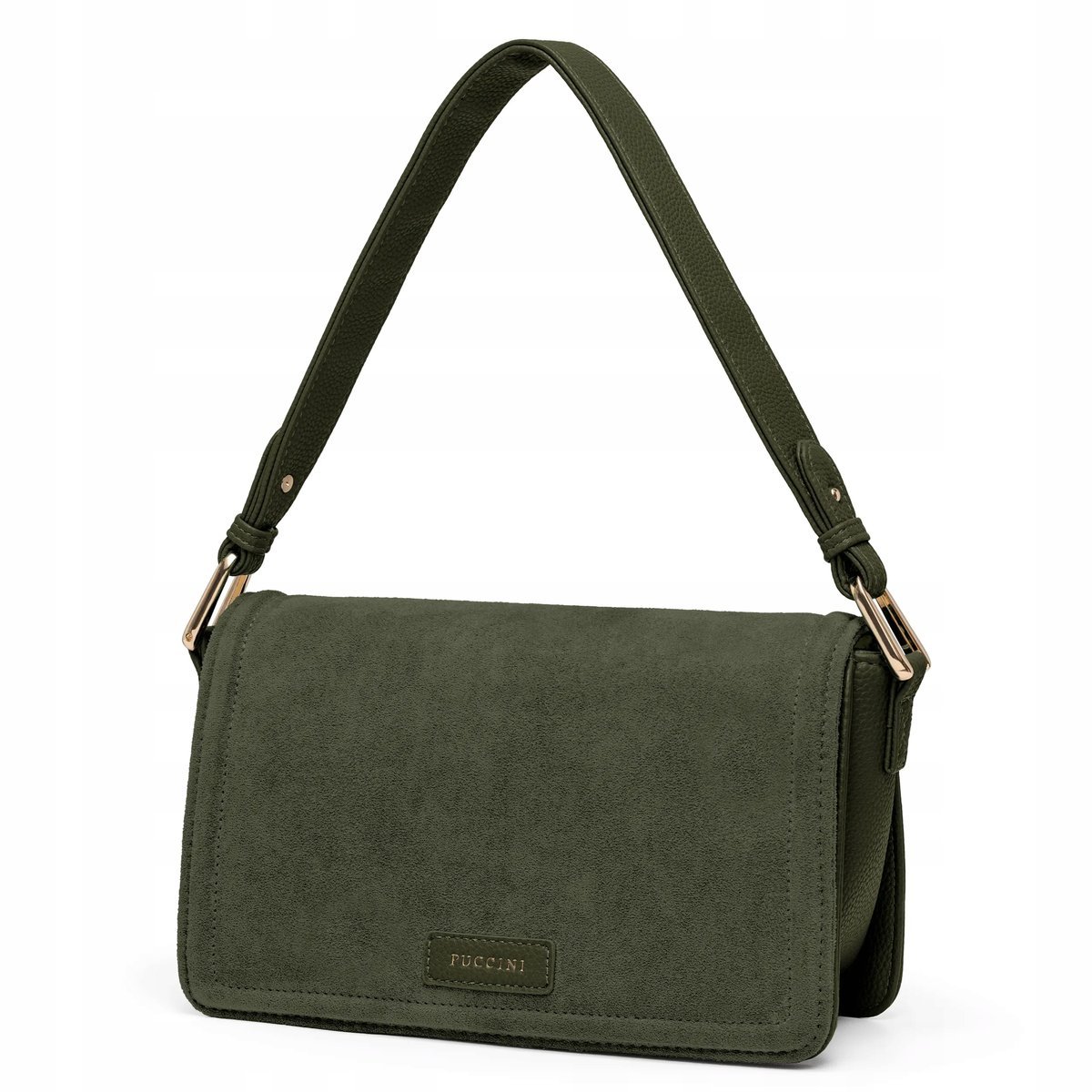 PUCCINI Torebka Damska Crossbody Zamsz Ekologiczny Zielona BK2251026M-2A