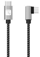 Kable USB - Techly Kabel USB 2.0 USB-C na USB-C kątowy 2m M/M 3A Oplot - miniaturka - grafika 1