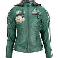 Odzież motocyklowa - Urban Leather Damska skórzana kurtka motocyklowa '58 LADIES', ciemnozielona, 3XL - miniaturka - grafika 1