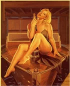 Malowanie po numerach - Malowanie po numerach Akt Kobieta na łodzi 40x50cm 1006350 - miniaturka - grafika 1