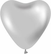 Balony i akcesoria - Balony lateksowe Serca platynowe srebrne - 30 cm - 6 szt. - miniaturka - grafika 1