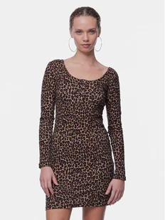 Pieces Sukienka codzienna Kitte 17148389 Brązowy Slim Fit - Sukienki - miniaturka - grafika 1