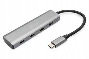 Hub USB Typ C DIGITUS 4-portowy 4x USB Typ C aluminium 5Gbps - Kable komputerowe i do monitorów - miniaturka - grafika 1