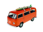 Samochody i pojazdy dla dzieci - WELLY 1972 VW VOLKSWAGEN BUS T2 Z DESKĄ POMARAŃCZOWY 1:34 SAMOCHÓD NOWY METALOWY MODEL - miniaturka - grafika 1