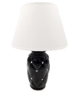 Lampy stojące - Lampa stołowa nocna z kryształkami czarna z białym kloszem glamour 43 cm - miniaturka - grafika 1