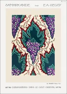 Plakaty - Grape pattern Art Nouveau pochoir print in oriental style, E. A. Séguy -  plakat Wymiar do wyboru: 61x91,5 cm - miniaturka - grafika 1