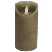 Świece - Świeca LED z prawdziwego wosku z timerem i migoczącym knotem Taupe Wysokość 15cm - miniaturka - grafika 1